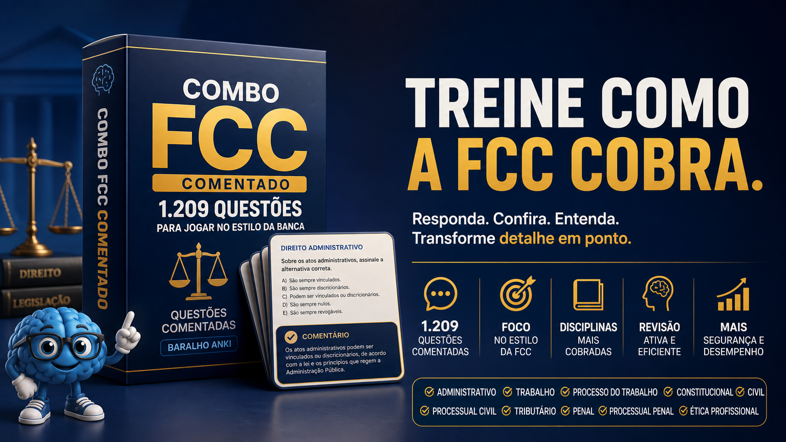 Combo FCC Comentado: 1.209 Questões para Jogar no Estilo da Banca