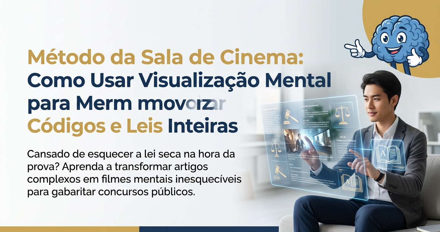 Método da Sala de Cinema: Como Usar Visualização Mental para Memorizar Códigos e Leis Inteiras